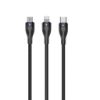 Bild von Rixus RXUC23 Two-For-Three Fast Charging Cable 120CM Black
