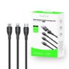Bild von Rixus RXUC23 Two-For-Three Fast Charging Cable 120CM Black